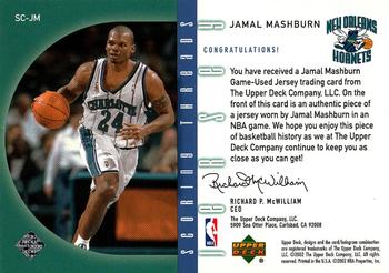 2002-03 Upper Deck - Scoring Threads Jerseys #SC-JM Jamal Mashburn Back