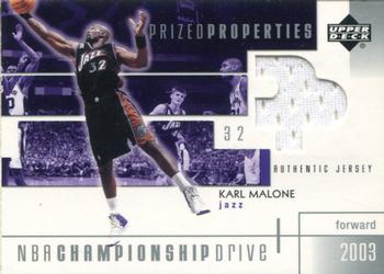 2002-03 Upper Deck Championship Drive - Prized Properties Jersey #KM-PP Karl Malone Front