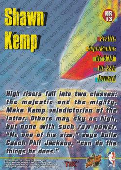 1996-97 Stadium Club - Member's Only High Risers #HR13 Shawn Kemp Back