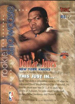 1996-97 Stadium Club - Member's Only Rookie Showcase #RS17 Dontae' Jones Back