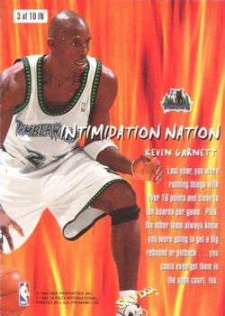 1998-99 SkyBox Premium - Intimidation Nation #3 IN Kevin Garnett Back