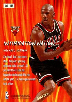 1998-99 SkyBox Premium - Intimidation Nation #8 IN Michael Jordan Back