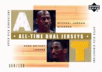 2002-03 Upper Deck Generations - All-Time Dual Jerseys #MJ/KB-J Michael Jordan / Kobe Bryant Front