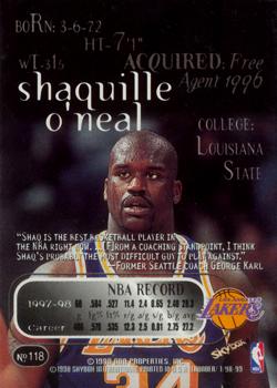 1998-99 SkyBox Thunder #118 Shaquille O'Neal Back