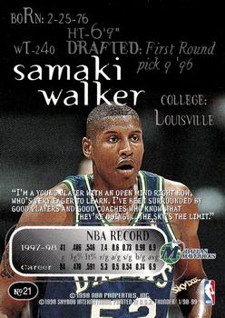 1998-99 SkyBox Thunder #21 Samaki Walker Back