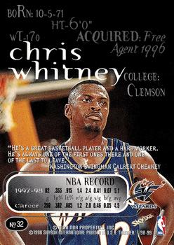 1998-99 SkyBox Thunder #32 Chris Whitney Back