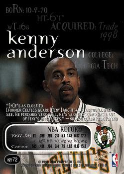 1998-99 SkyBox Thunder #72 Kenny Anderson Back