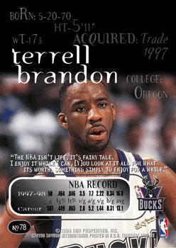 1998-99 SkyBox Thunder #78 Terrell Brandon Back