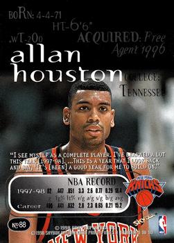 1998-99 SkyBox Thunder #88 Allan Houston Back
