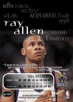 1998-99 SkyBox Thunder #104 Ray Allen Back