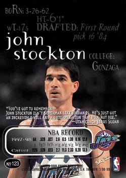 1998-99 SkyBox Thunder #123 John Stockton Back