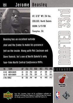 2002-03 Upper Deck Inspirations - Rookie Holofoil #191 Jerome Beasley Back