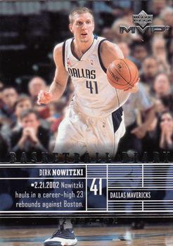 2002-03 Upper Deck MVP - Basketball Diary #B4 Dirk Nowitzki Front
