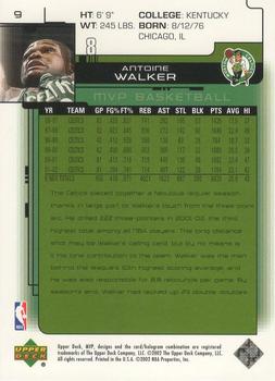 2002-03 Upper Deck MVP - Classic #9 Antoine Walker Back