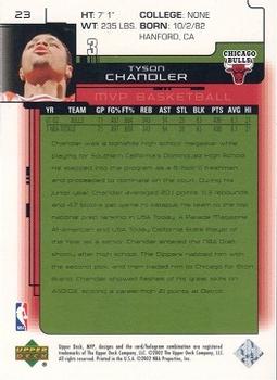 2002-03 Upper Deck MVP - Classic #23 Tyson Chandler Back