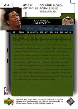 2002-03 Upper Deck MVP - Classic #44 Donnell Harvey Back