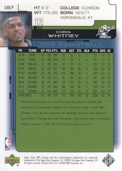 2002-03 Upper Deck MVP - Classic #187 Chris Whitney Back