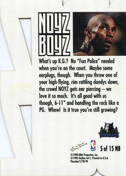 1998-99 SkyBox Thunder - Noyz Boyz #5NB Kevin Garnett Back