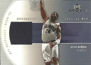 2002-03 Upper Deck MVP - Materials Warm Up #MC-W Antonio McDyess Front