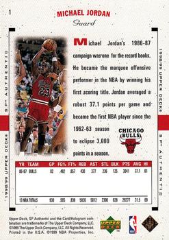 1998-99 SP Authentic #1 Michael Jordan Back