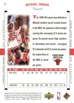 1998-99 SP Authentic #3 Michael Jordan Back