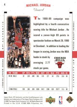 1998-99 SP Authentic #4 Michael Jordan Back