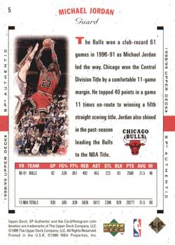 1998-99 SP Authentic #5 Michael Jordan Back