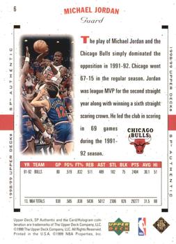 1998-99 SP Authentic #6 Michael Jordan Back