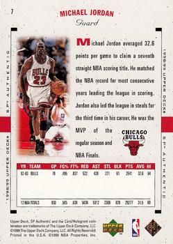 1998-99 SP Authentic #7 Michael Jordan Back