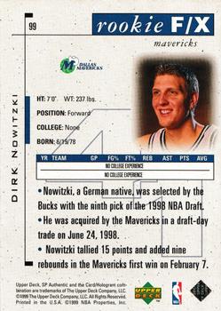 1998-99 SP Authentic #99 Dirk Nowitzki Back