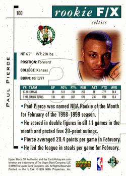 1998-99 SP Authentic #100 Paul Pierce Back