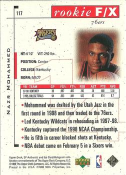 1998-99 SP Authentic #117 Nazr Mohammed Back