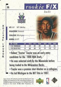 1998-99 SP Authentic #96 Robert Traylor Back
