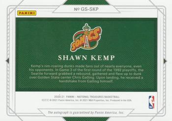 2020-21 Panini National Treasures - NBA Greats Signatures #GS-SKP Shawn Kemp Back