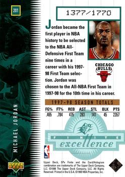 1998-99 SPx Finite #201 Michael Jordan Back