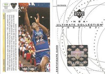 2002-03 Upper Deck Ultimate Collection - Buybacks #37 Magic Johnson / 91-2UD#45 Back