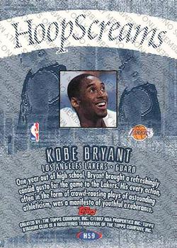 1997-98 Stadium Club - Member's Only Hoop Screams #HS9 Kobe Bryant Back