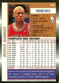 1998-99 Topps #109 Dennis Rodman Back