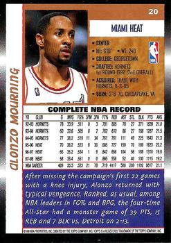 1998-99 Topps #20 Alonzo Mourning Back