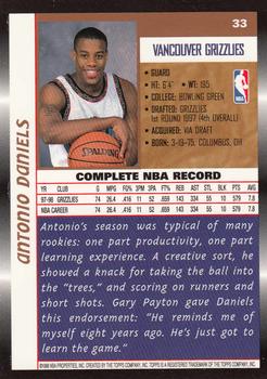 1998-99 Topps #33 Antonio Daniels Back