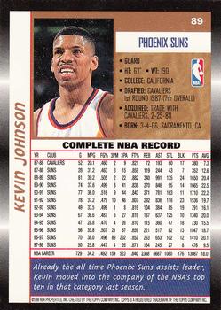 1998-99 Topps #89 Kevin Johnson Back