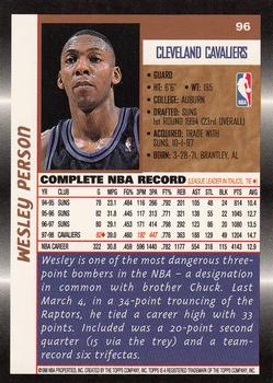 1998-99 Topps #96 Wesley Person Back