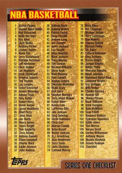1998-99 Topps #110 Checklist: 1-110 and Inserts Front