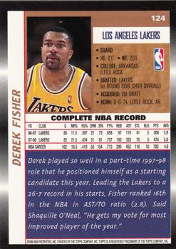 1998-99 Topps #124 Derek Fisher Back