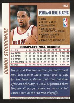 1998-99 Topps #163 Damon Stoudamire Back