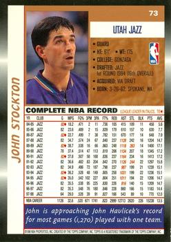 1998-99 Topps #73 John Stockton Back