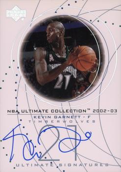 2002-03 Upper Deck Ultimate Collection - Signatures #KG-S Kevin Garnett Front