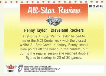 2003 Ultra WNBA - All-Star Review #18 AS Penny Taylor Back