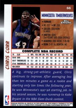 1998-99 Topps Chrome #66 Chris Carr Back