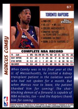 1998-99 Topps Chrome #67 Marcus Camby Back